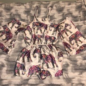 NWT Nasty Gal cold shoulder silky elephant romper